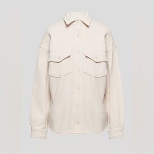 Aritzia Wilfred Free Terry Fleece Shirt Jacket Cream